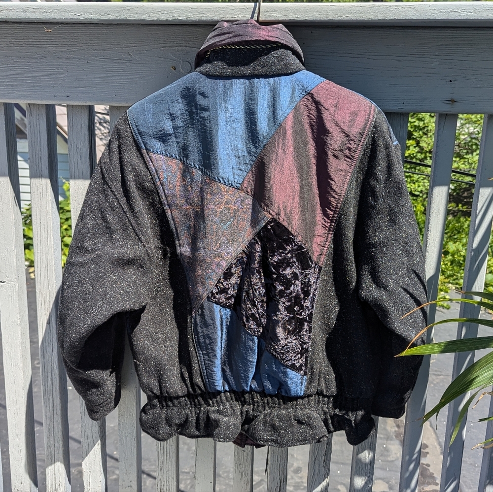 Vintage 80s Patchwork Bomber Jacket - image 2